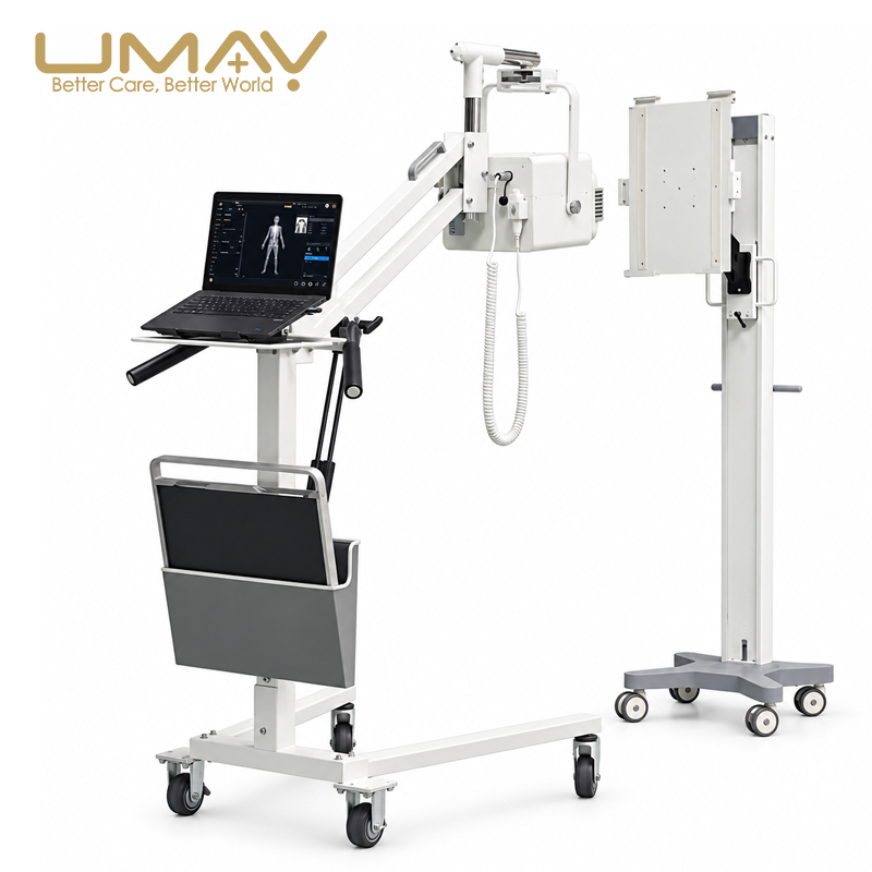 UMDRXY005 5.6kW portable digital X-ray system with mobile stand, laptop workstation and detector holder