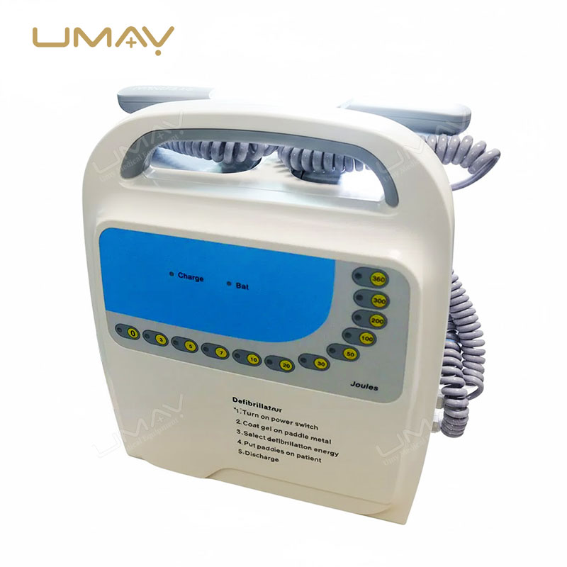 Cardiac Defibrillator with Biphasic Wave and Adjustable Energy Levels for Emergency Medical Use