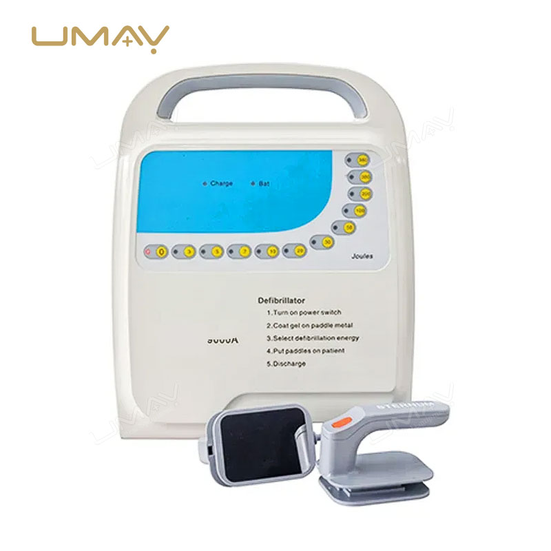 Cardiac Defibrillator with Biphasic Wave and Adjustable Energy Levels for Emergency Medical Use