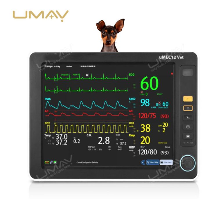 Veterinary Multi Parameter Patient Monitor UMEC12 ECG Resp SpO2 with 2500mAh Li-ion Battery-1