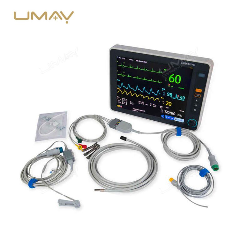 Veterinary Multi Parameter Patient Monitor UMEC12 ECG Resp SpO2 with 2500mAh Li-ion Battery-5