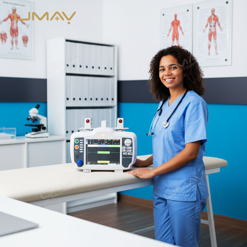 Biphasic Defibrillator Monitor With Voice Prompts ECG and AED Mode