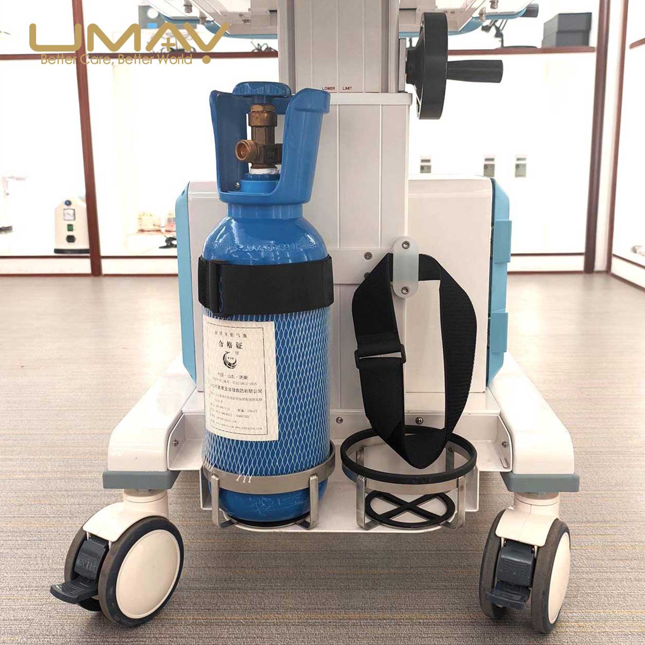 Infant Transport System with Oxygen Cylinder and Medical Air Supply Components