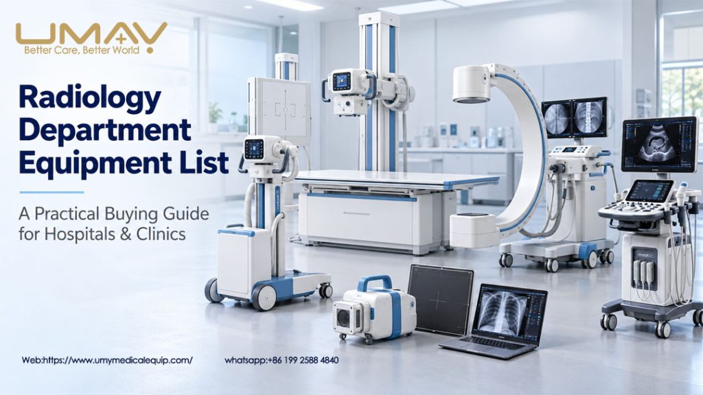 Radiology department equipment including digital X-ray systems, mobile C-arm, portable X-ray and ultrasound scanner – UMY Medical