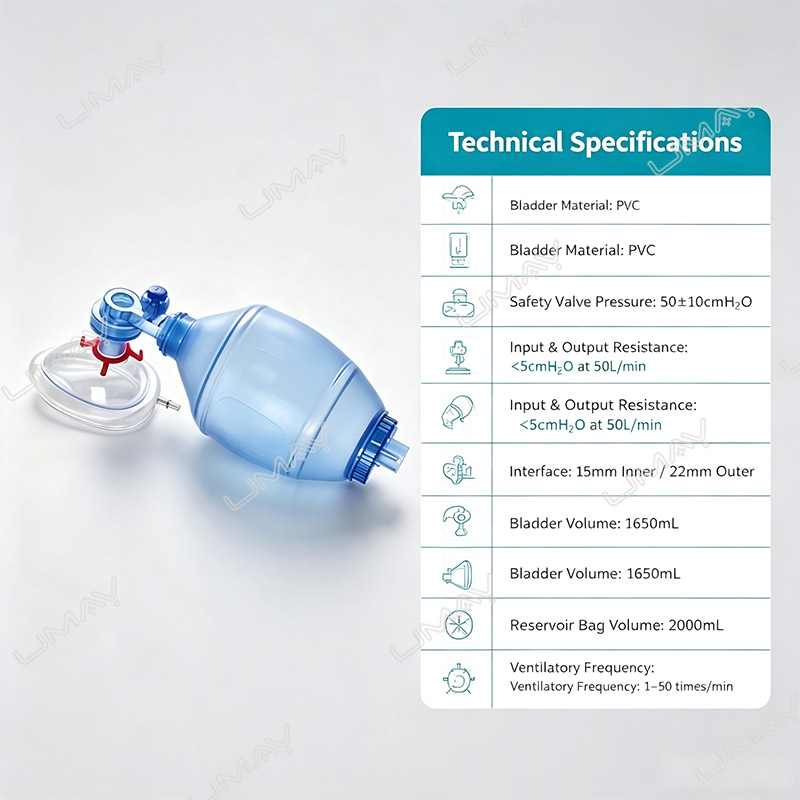 UMYMR001-Emergency-Manual-Artificial-Resuscitator-Key-Feature-Technical-Specifications